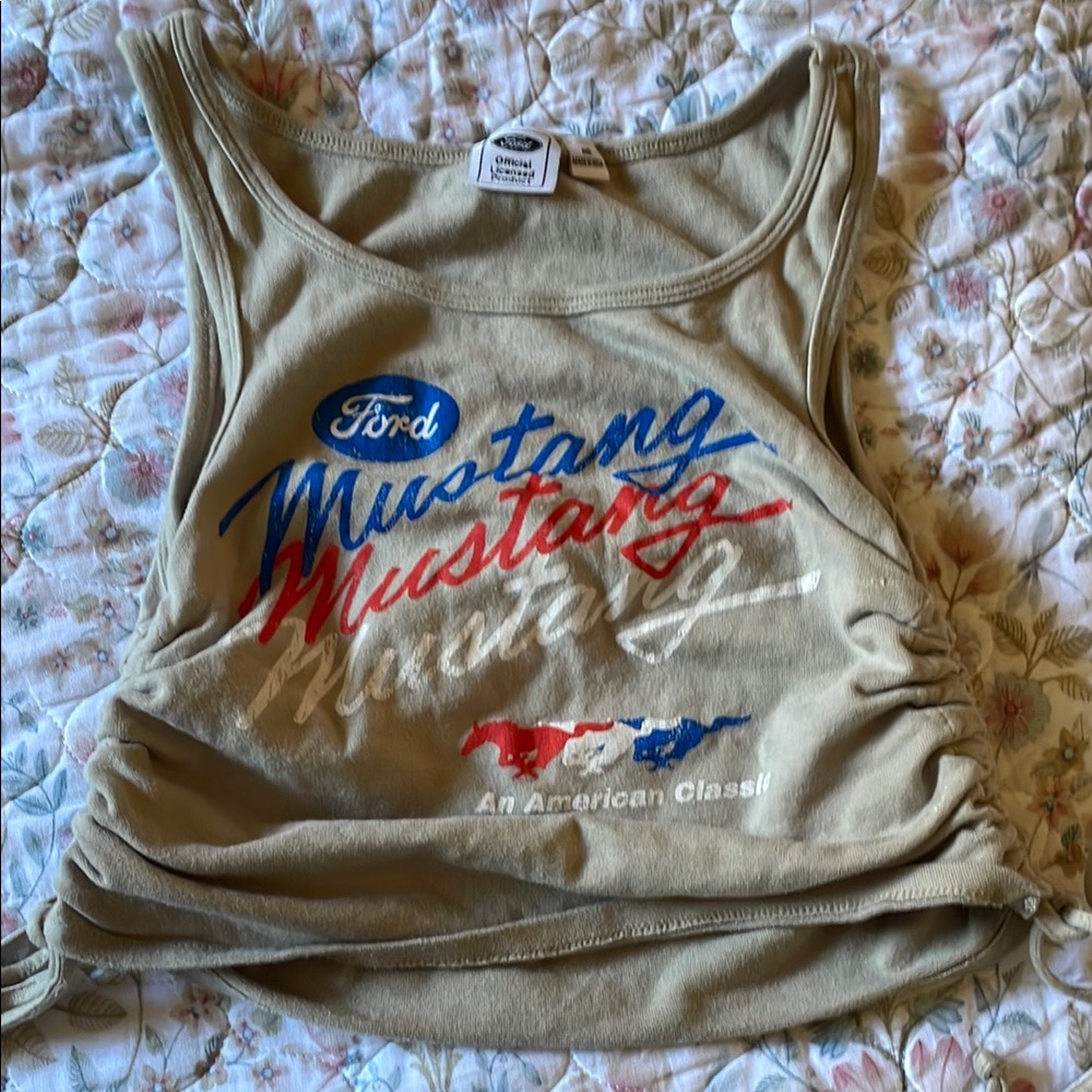 Ford Mustang Tan Graphic Tank Top